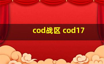 cod战区 cod17